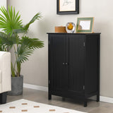 Bathroom Floor Cabinet, Freestanding Storage Cabinet with Double Doors and Shelf