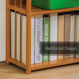 Bamboo Bookshelf, 6-Tier Adjustable Tall Bookcase Rack Organizer Shelving Free