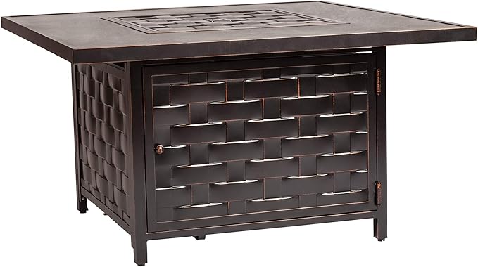 62527 Sedona Aluminum Convertible Gas Fire Pit Table 55,000 BTU Outdoor Multi-Functional Fire Pit