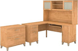 Somerset 60W L Shaped Desk with Hutch and Lateral File Cabinet