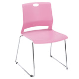 Classroom Chairs Set of 4, Pink Chairs for School, Sturdy Chairs for Clinic.