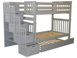 Tall Stairway Bunk Beds Twin over Twin with 4 Drawers in the Steps and a Twin Trundle