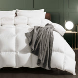 Feather Fiber Comforter Queen Size Duvet Insert for All Season, 100% Cotton Hotel