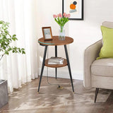 Round Side Table, Small Accent End Table for Living Room, Bedroom, Small Spaces