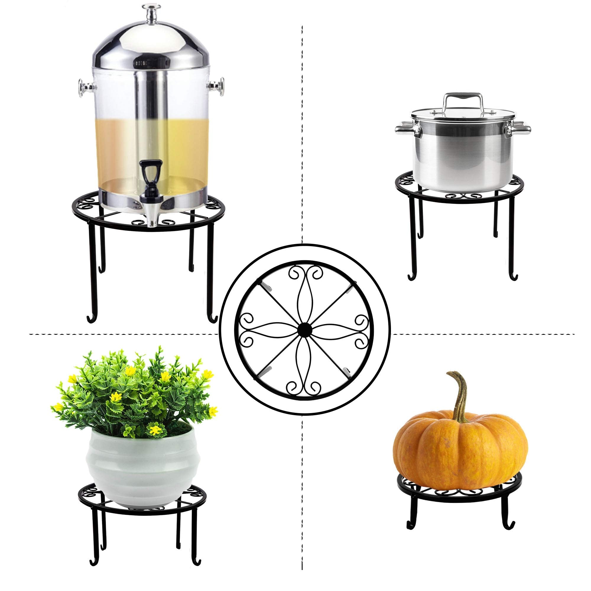 yosager Metal Plant Stands for Flower Pot, Heavy Duty Potted Holder, Indoor Outdoor Metal Rustproof Iron Garden Container Round Supports Rack for Planter