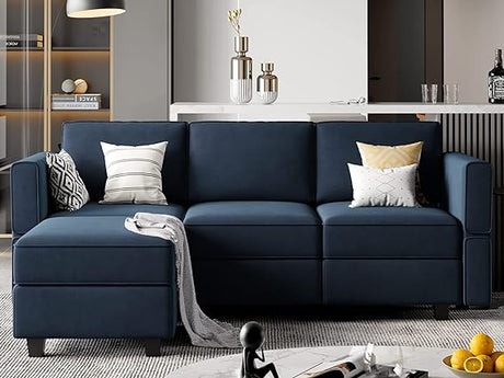 Sofa Velvet Sofa for Living Room Blue