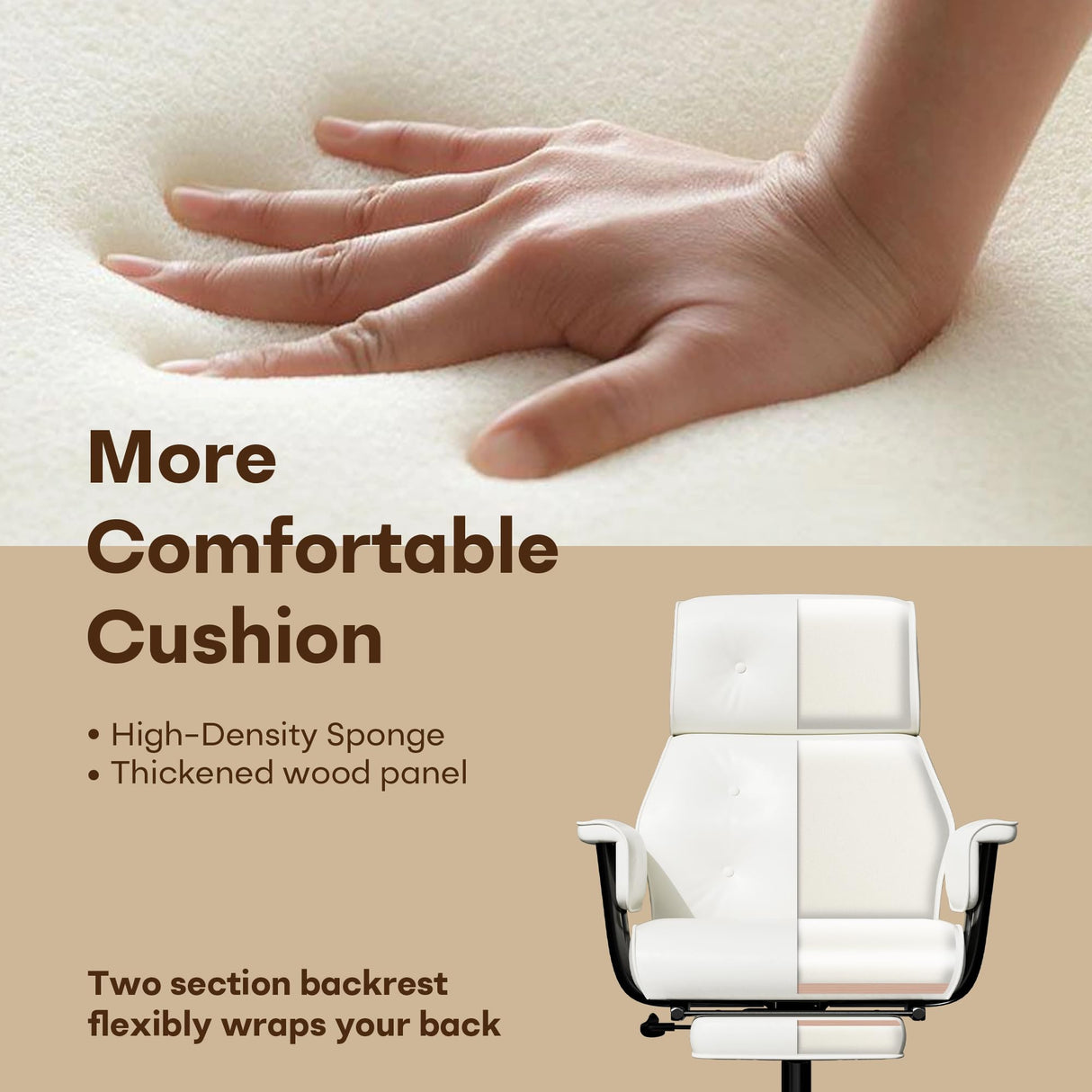 Big and Tall Reclining Office Chair with Footrest - 400lbs Capacity