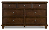 Danabrin Traditional 7 Drawer Dresser for Bedroom, Dark Brown