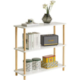 3-Tier Wooden Open Bookcase - Modern Freestanding Bookshelf Storage Organizer