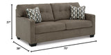 Signature Design by Ashley Mahoney Contemporary Tufted Sofa, Dark Brown