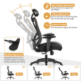 Ergonomic Office Chair with Adjustable Lumbar Support, Armrests and Headrest, High