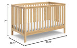 4-in-1 Convertible Crib (Natural) - Converts to Daybed, Toddler Bed, and Full-Size Bed,