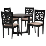 Jamie Dining Set, 5-Piece, Beige/Dark Brown