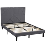 Dura Metal Upholstered Premium Platform Bed Frame, Gray