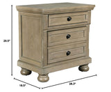 Allegra Nightstand, Pewter