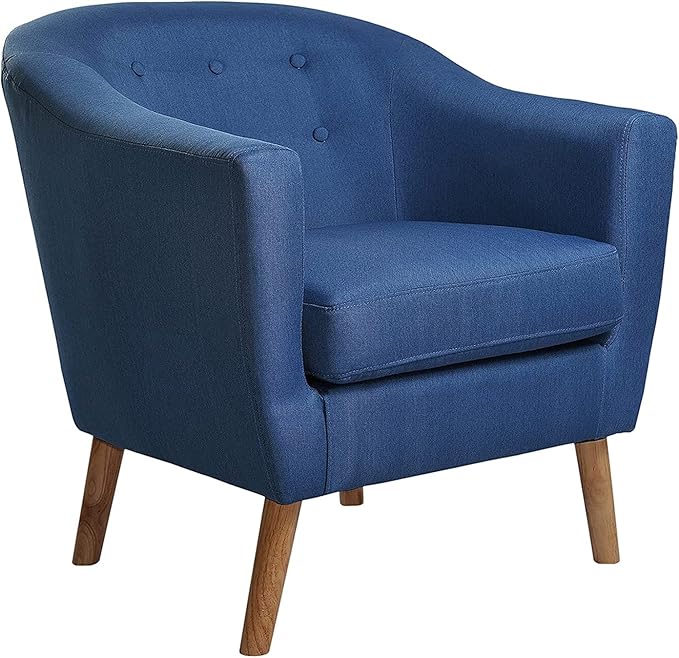 Tufted Upholstered Armchair Club Chair, Blue