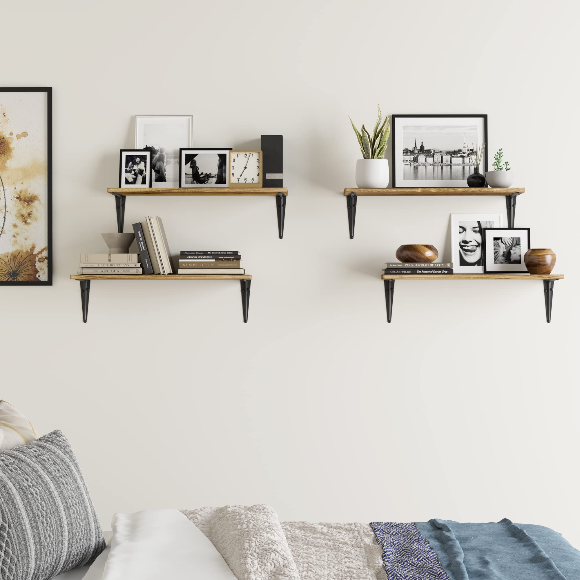 Arras 24"x8" Floating Shelves for Wall Storage, Wall Bookshelf for Living Room Decor