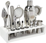Professional Bartender Kit and Cocktail Shaker Set with Stand - 17 Piece Stainless Steel