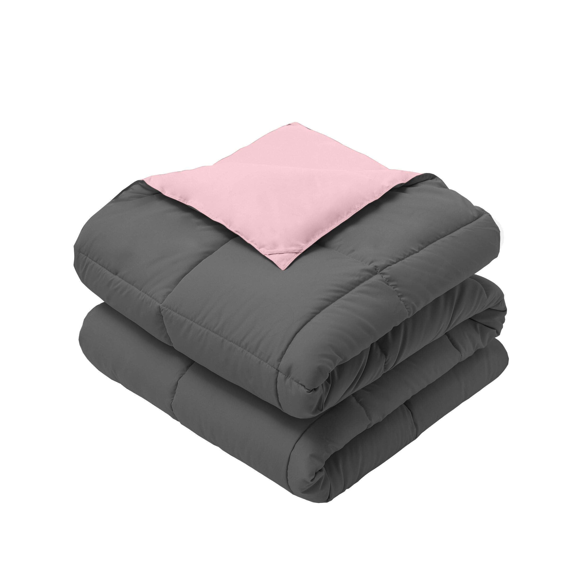 Bedding Soft and Plush Down Alternative Comforter - Reversible with 2 Colors Duvet Insert
