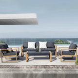 Outdoor 4-Piece Modern Aluminum Patio Furniture Sets 5 Person Conversation Set