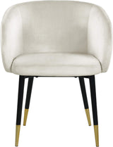 Louise Collection Modern | Contemporary Velvet Upholstered Dining Chair with Gold Tipped