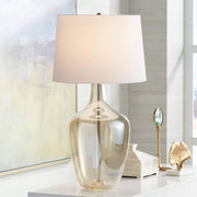 Ania 31" Tall Jar Large Modern Coastal Country Cottage End Table Lamp Clear Champagne