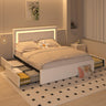 Queen Platform Bed with Storage Drawers and LED Lighting