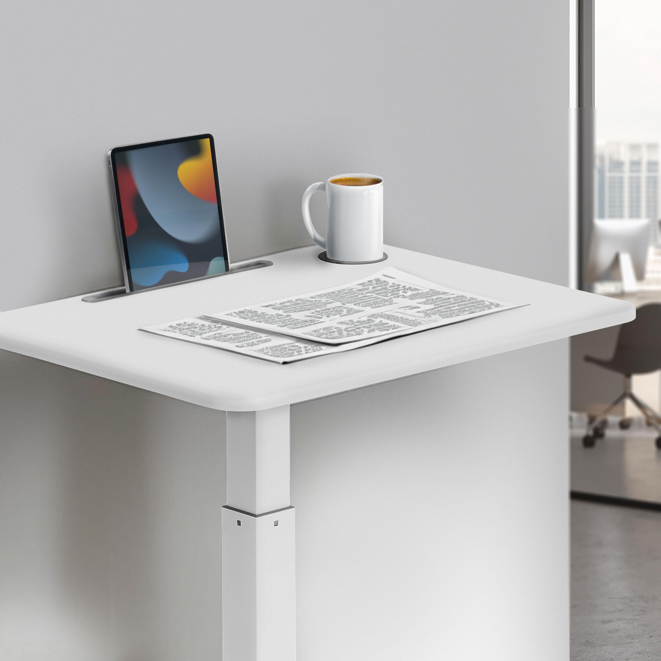 Mobile Laptop Desk Cart | Adjustable Rolling Laptop Stand with 28.5" x 22" Tabletop
