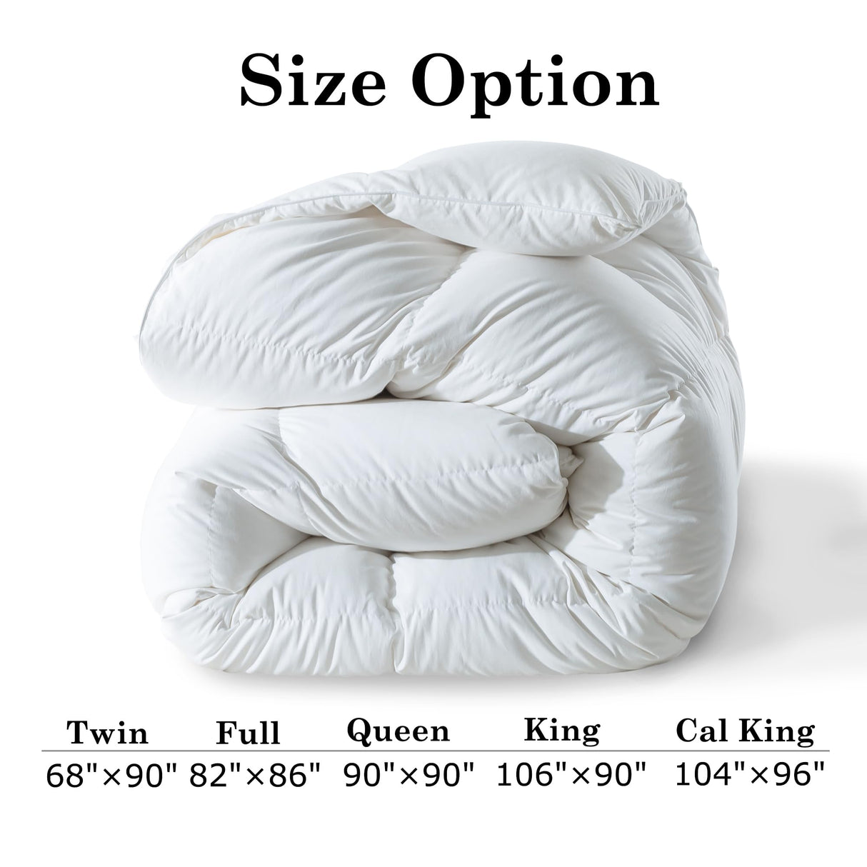 ELNIDO QUEEN® Feather Comforter King Size, Filled with Feather and Downfiber, Luxurious Fluffy Hotel Style White Bedding Comforter, 100% Cotton Duvet Insert Medium Warmth for All Season, 106x90 Inch