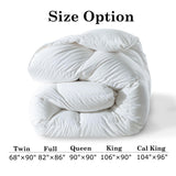 ELNIDO QUEEN® Feather Comforter King Size, Filled with Feather and Downfiber, Luxurious Fluffy Hotel Style White Bedding Comforter, 100% Cotton Duvet Insert Medium Warmth for All Season, 106x90 Inch
