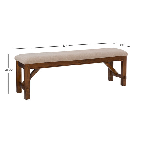 Company Kraven Dining Bench, Hazelnut 60"L x 16"W x 20.25"H