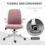 Linen-Touch Fabric Office Chair Swivel Task Chair with Adjustable Lumbar Support,