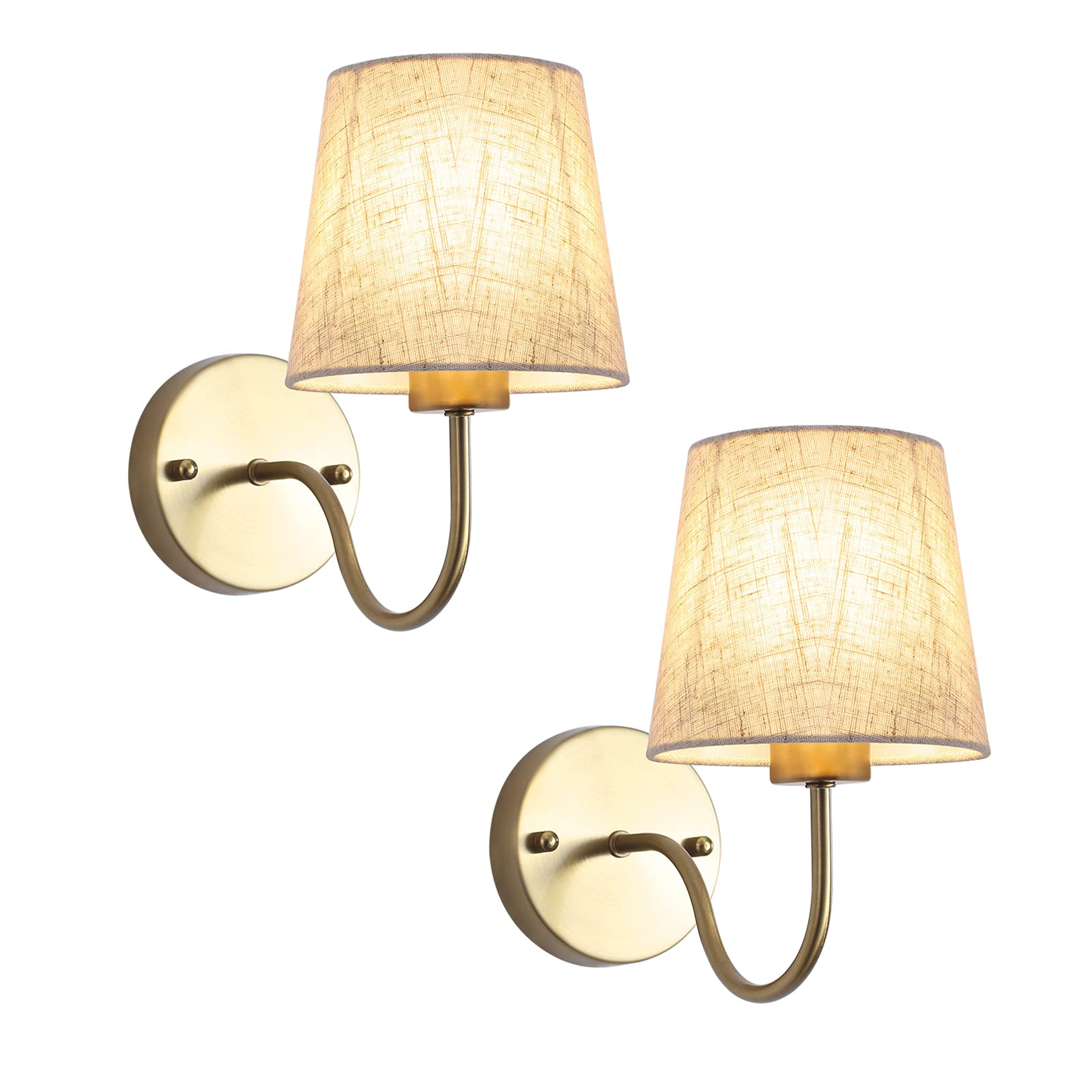 Gold Wall Sconces Set of Two, Modern Sconces Wall Lighting Vintage Wall Light Fixtures