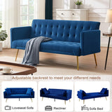 72" Modern Velvet Sofa Bed Futon,Convertible Folding Sleeper Bed Couches with 3