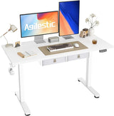 Standing Desk with 2 Drawers, Adjustable Height Electric Desk with Storage, 55 x 24 Inches Sit Stand Up Computer Table, Black