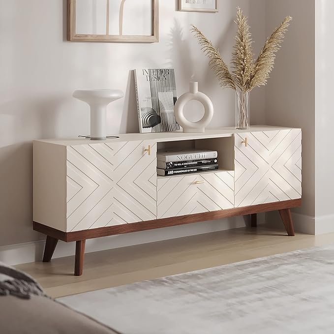 TV Stand for Living Room TV Media Console Table Fits TV 50 55 60 65 inch