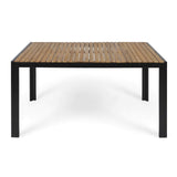 Dining Table, Teak Finish + Black