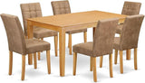 CAAS7-MAH-26 7 Piece Kitchen Dining Table Set Includes A Dinner Table and 6 Burgundy