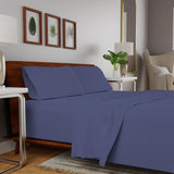 Organic 100% Cotton Percale Twin Sheets Set Navy