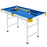 Folding Pool Table, Mini Pool Game Table with 2 Cue Sticks, 16 Balls, Triangle