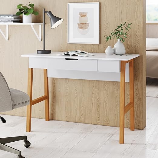 Modern Home Office Writing, Computer or Laptop Desk with Open Storage