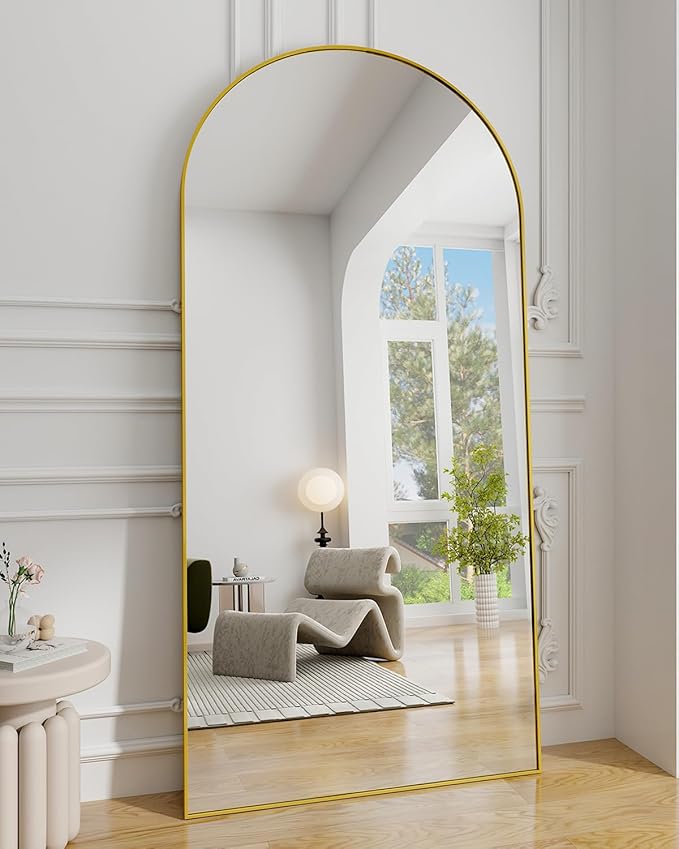 Arched Full Length Mirror, Black Large Floor Mirror