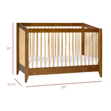 Sprout 4-in-1 Convertible Crib with Toddler Bed Conversion Kit in Chestnut and Natural,