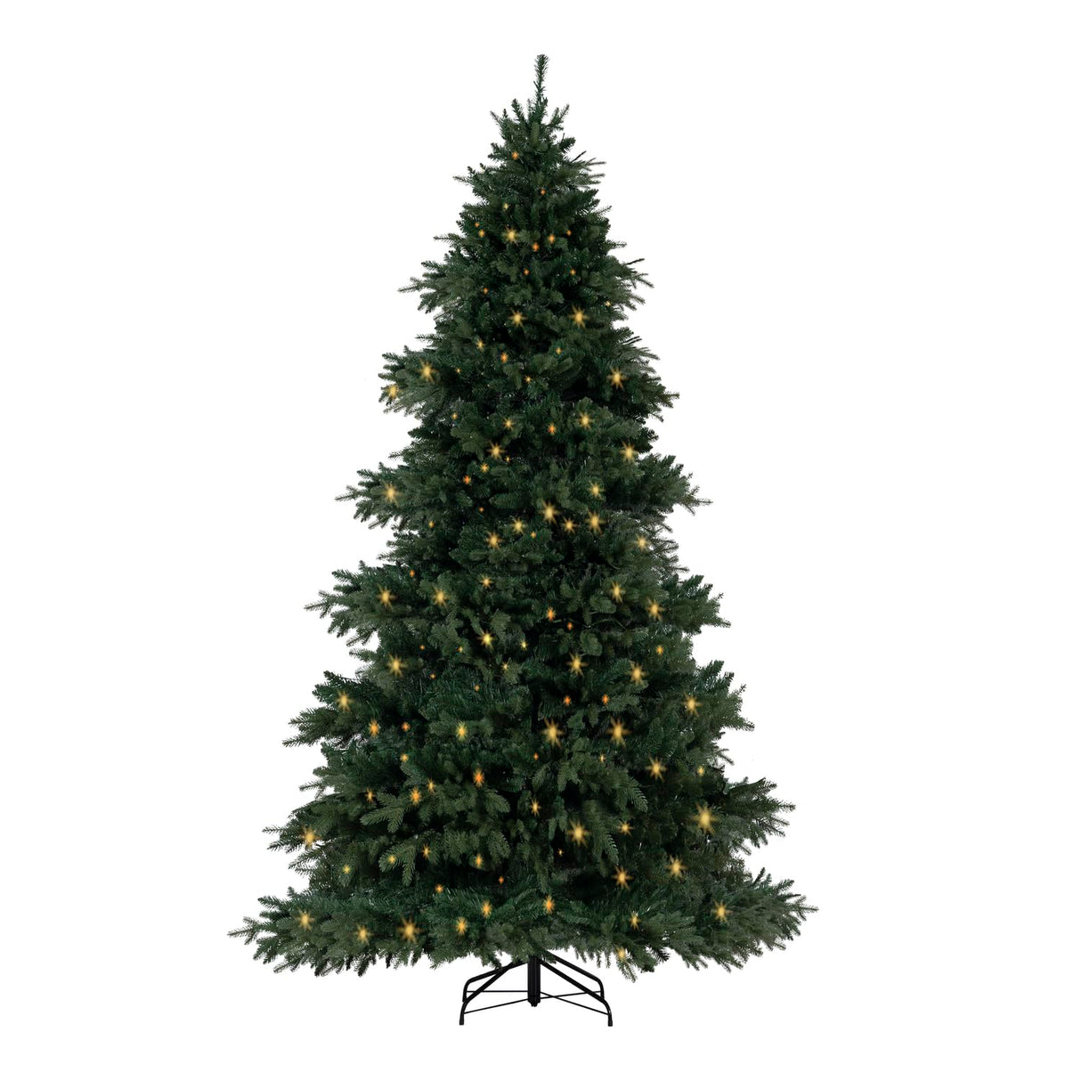 7.5ft Rustic Christmas Tree with Lights, Realistic Classic Christmas Tree Prelit