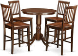 JAVN5-WHI-W 5 Piece Counter Height Dining Set Includes a Round Dining Table