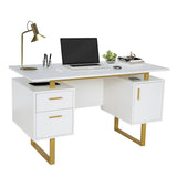 Storage Drawers and Cabinet 51.25” W-Modern Office Large Floating Desktop Surface Desk