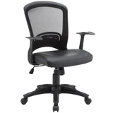 Pulse Ergonomic Faux Leather Adjustable Swivel Office Chair in Black