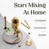 Bartender Kit:10-Piece Bar Tool Set with Dark Bamboo Stand | Perfect Home Bartending Kit and Martini Cocktail Shaker Set