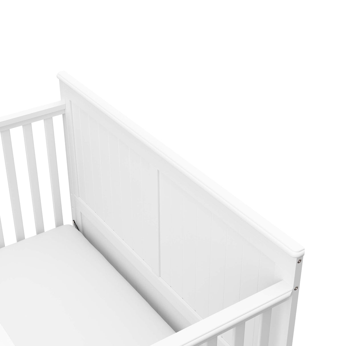 5-in-1 Convertible Crib with Drawer (White) – GREENGUARD Gold Certified, Crib