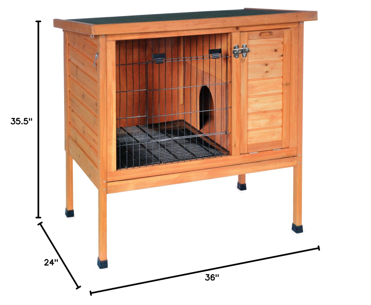 Stained Wood Prevue Pet Products Small 460 Rabbit Hutch, 36.0" L x 24.0" W x 35.5" H